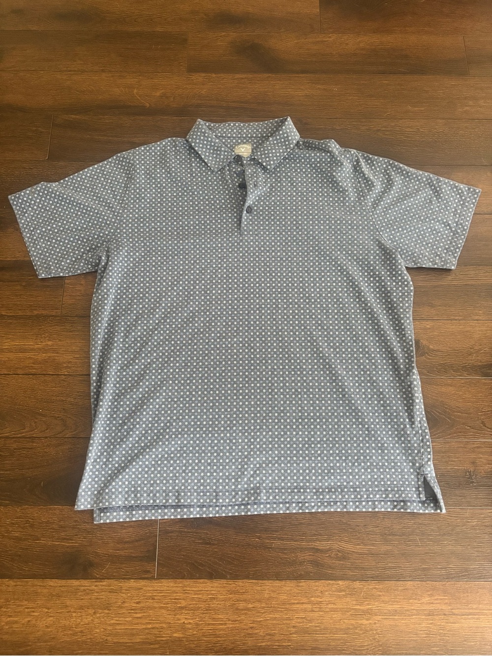 Callaway Men's Light Blue Dot-Print Polo